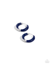 Load image into Gallery viewer, Pivoting Paint - Blue Hinge Hoop Earrings