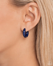 Load image into Gallery viewer, Pivoting Paint - Blue Hinge Hoop Earrings