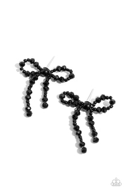 The BOW Must Go On - Black Post Earrings