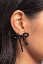 Load image into Gallery viewer, The BOW Must Go On - Black Post Earrings