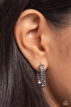 Load image into Gallery viewer, Sinuous Silhouettes - Silver Hinge Hoop Earrings