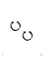 Load image into Gallery viewer, Barbell Beauty - Black Gunmetal Cuff Earrings