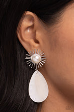 Load image into Gallery viewer, Sunburst Sophistication - White Post Earrings