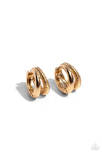 Load image into Gallery viewer, Textured Tremolo - Gold Hinge Hoop Earrings
