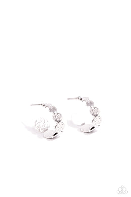 Textured Tease - Silver Hoop Earrings