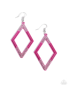 Eloquently Edgy - Pink Earrings