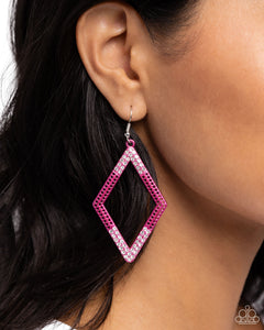 Eloquently Edgy - Pink Earrings