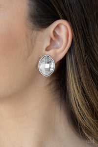 Movie Star Sparkle - White Post Earrings