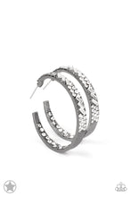 Load image into Gallery viewer, GLITZY By Association - Gunmetal Hoop Earrings