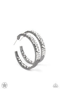 GLITZY By Association - Gunmetal Hoop Earrings