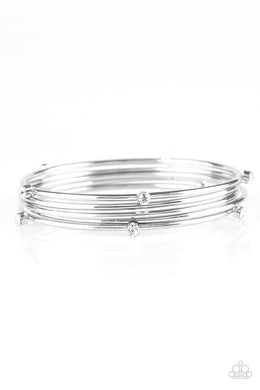 Delicate Decadence - White Bangle Bracelets