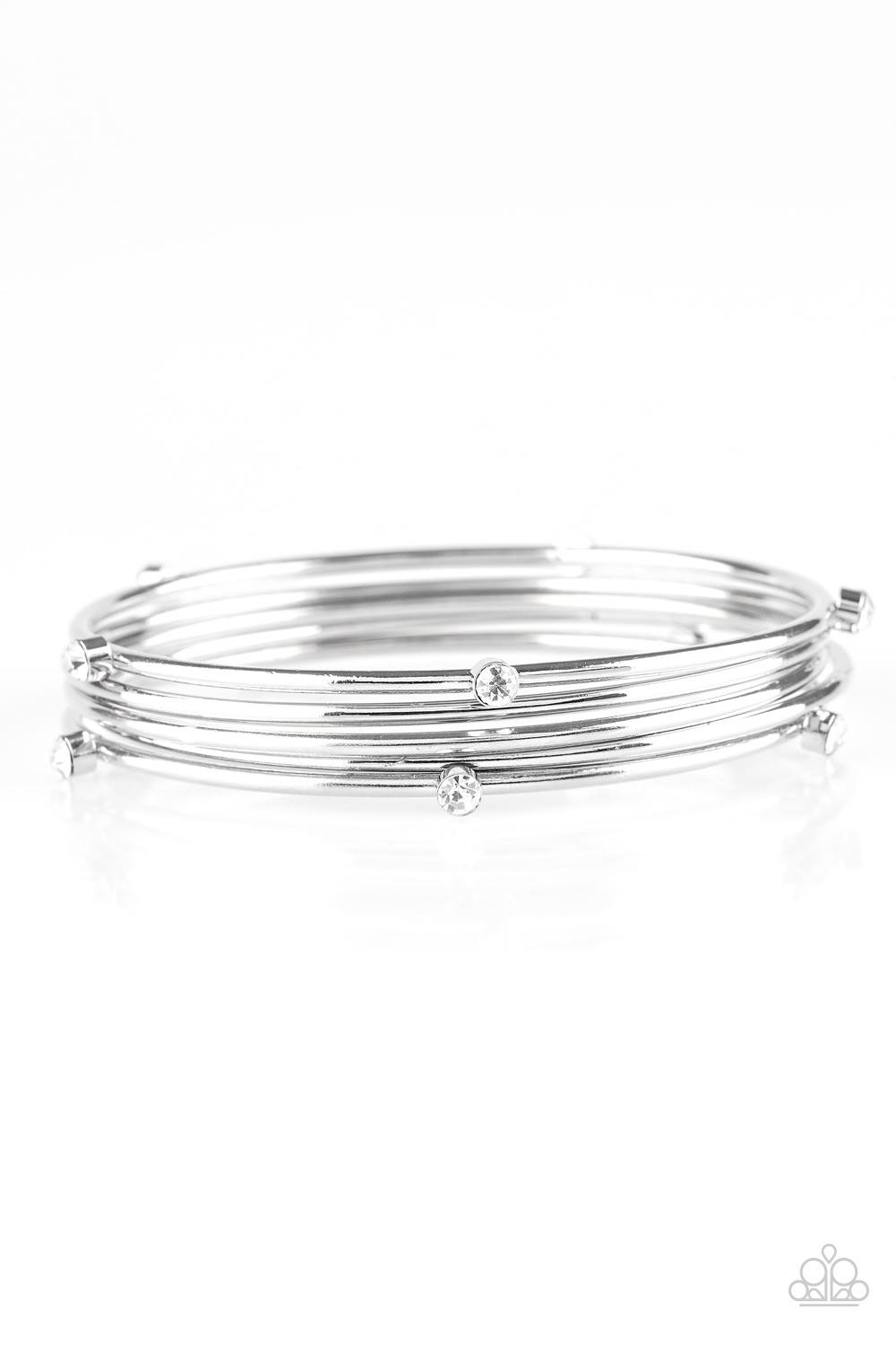 Delicate Decadence - White Bangle Bracelets
