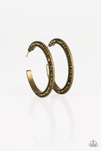 Load image into Gallery viewer, Dazzling Diamond-naire - Brass Hoop Earrings