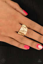 Load image into Gallery viewer, Industrial Indentation - Gold Ring