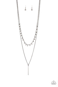 Keep Your Eye On The Pendulum - Black Gunmetal Necklace