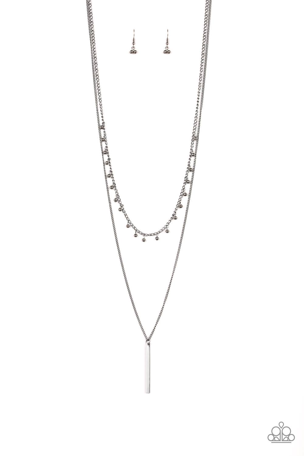 Keep Your Eye On The Pendulum - Black Gunmetal Necklace