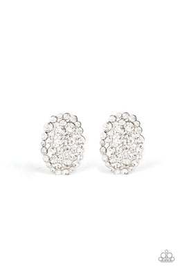 Daring Dazzle - White Post Earrings
