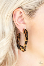 Load image into Gallery viewer, Cheetah Incognita - Brown Hoop Earrings