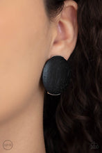 Load image into Gallery viewer, WOODWORK It - Black Clip-On Earrings