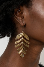 Load image into Gallery viewer, Palm Lagoon - Brass Earrings