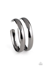 Load image into Gallery viewer, Kick Em To The CURVE - Black Gunmetal Hoop Earrings