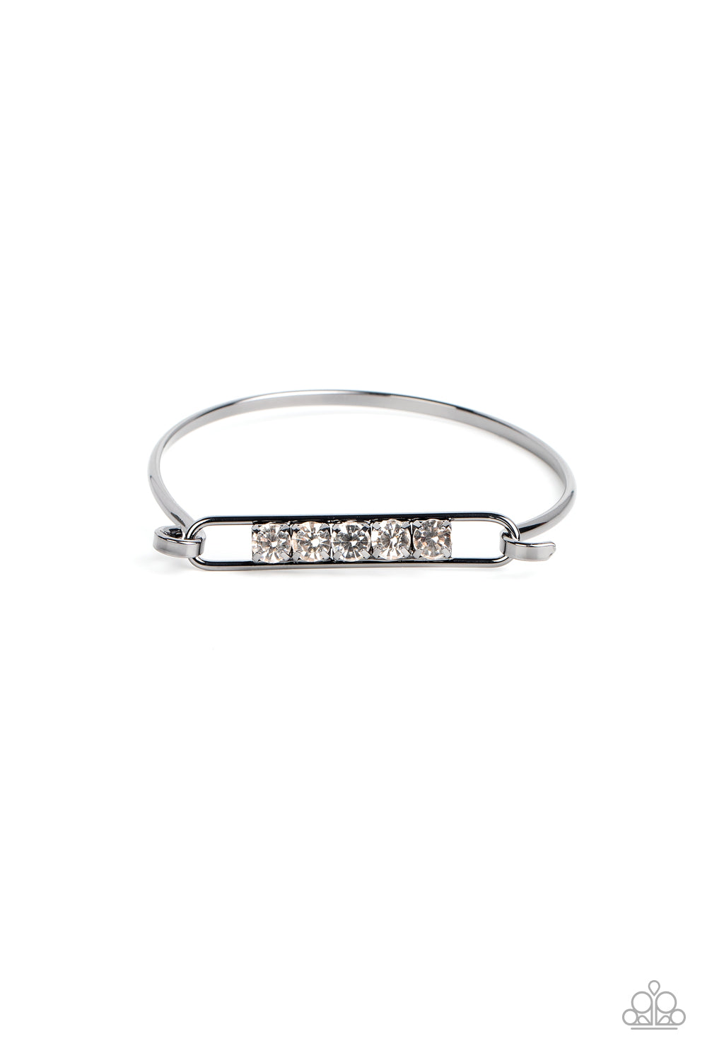 In CHARMS Way - Black Gunmetal Hinged Bracelet