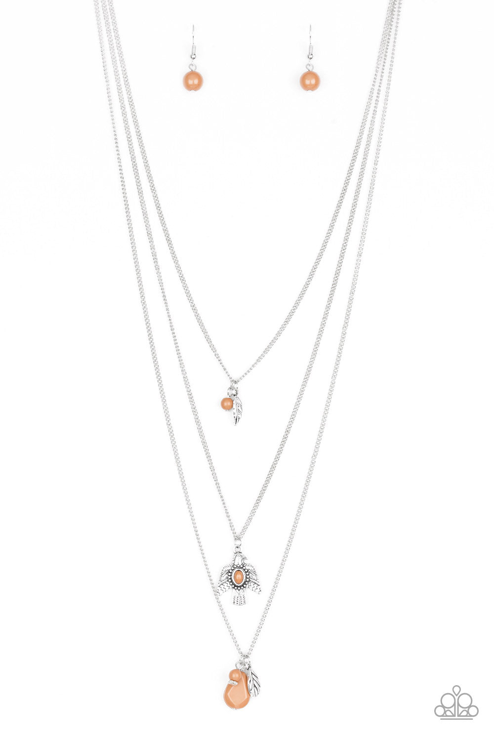 Soar With The Eagles - Brown Necklace