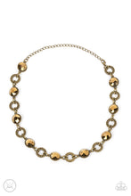 Load image into Gallery viewer, Rhinestone Rollout - Brass Choker Necklace