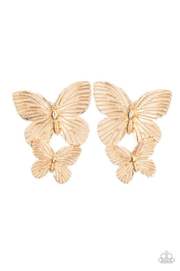 Blushing Butterflies - Gold Earrings