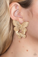 Load image into Gallery viewer, Blushing Butterflies - Gold Post Earrings