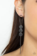 Load image into Gallery viewer, Bolo Beam - Black Gunmetal Post Earrings