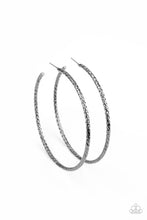 Load image into Gallery viewer, Pump Up The Volume - Black Gunmetal Hoop Earrings