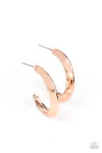 Load image into Gallery viewer, BEVEL Up - Rose Gold Hoop Earrings