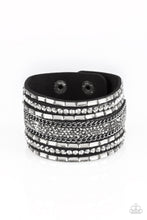 Load image into Gallery viewer, Rhinestone Rumble - Black Bracelet