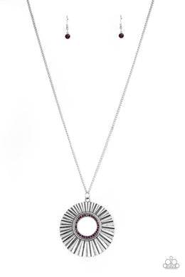 Chicly Centered - Purple Necklace