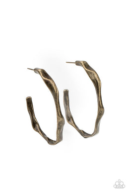 Coveted Curves - Brass Earrings