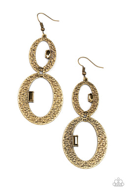 OVAL and OVAL Again - Brass Earrings