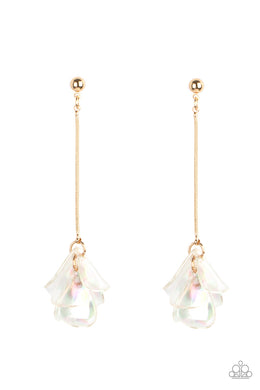 Keep Them In Suspense - Gold Post Earrings