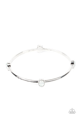 Gleam-Getter - White Bangle Bracelet