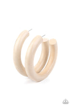 Load image into Gallery viewer, I WOOD Walk 500 Miles - White Hoop Earrings