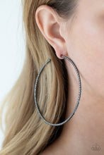 Load image into Gallery viewer, Pump Up The Volume - Black Gunmetal Hoop Earrings