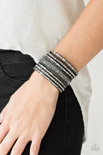 Load image into Gallery viewer, Rhinestone Rumble - Black Bracelet