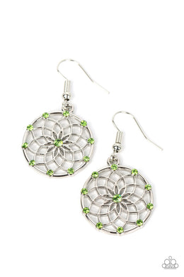 Springtime Salutations - Green Earrings