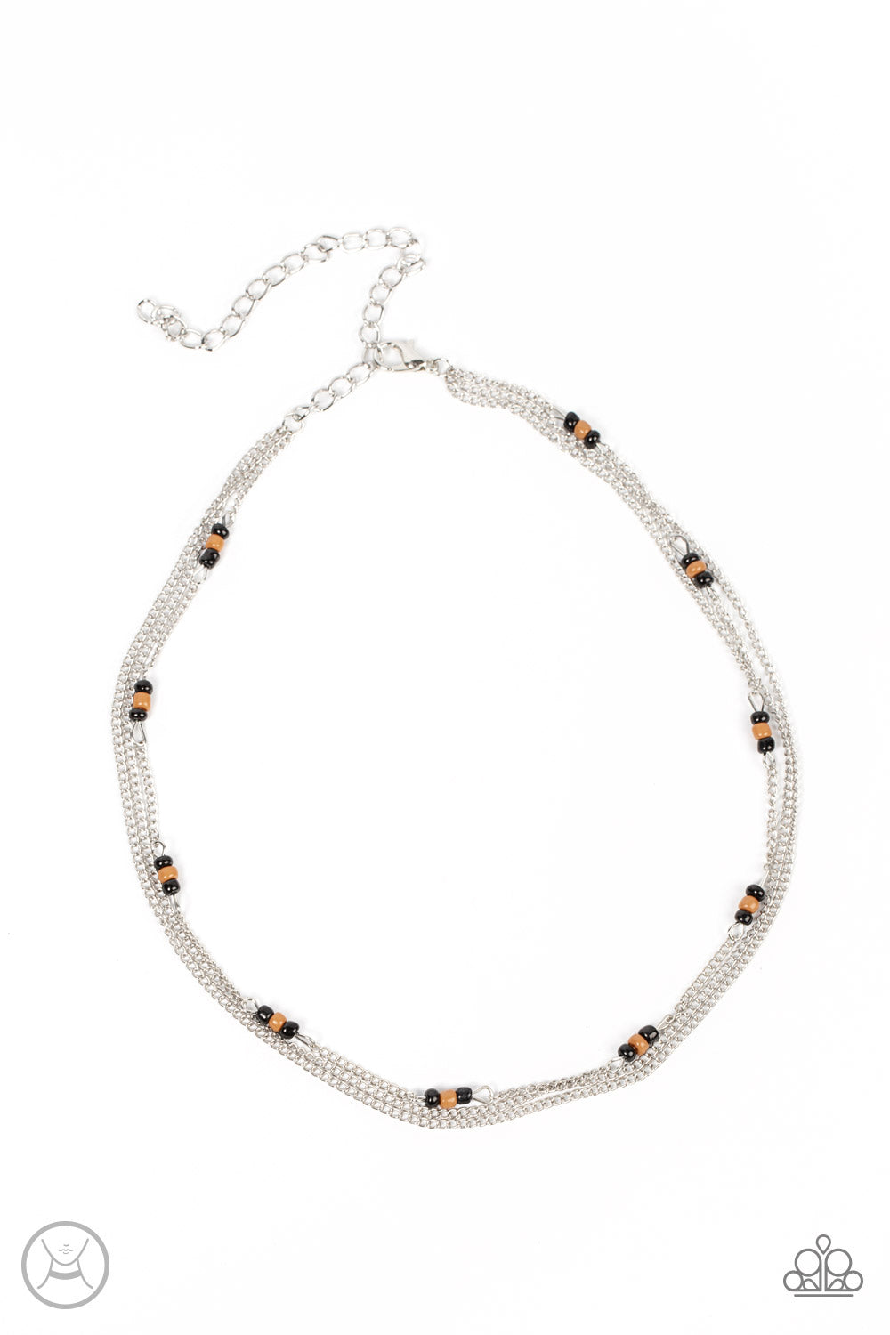 Bountifully Beaded - Black Choker Necklace