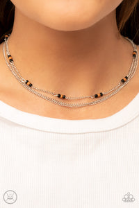 Bountifully Beaded - Black Choker Necklace