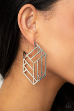 Load image into Gallery viewer, Gotta Get GEO-ing - Silver Hoop Earrings
