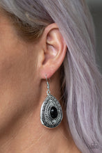 Load image into Gallery viewer, Tropical Topography - Black Earrings