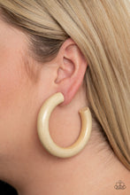 Load image into Gallery viewer, I WOOD Walk 500 Miles - White Hoop Earrings