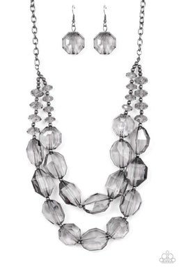 Icy Illumination - Black Gunmetal Necklace