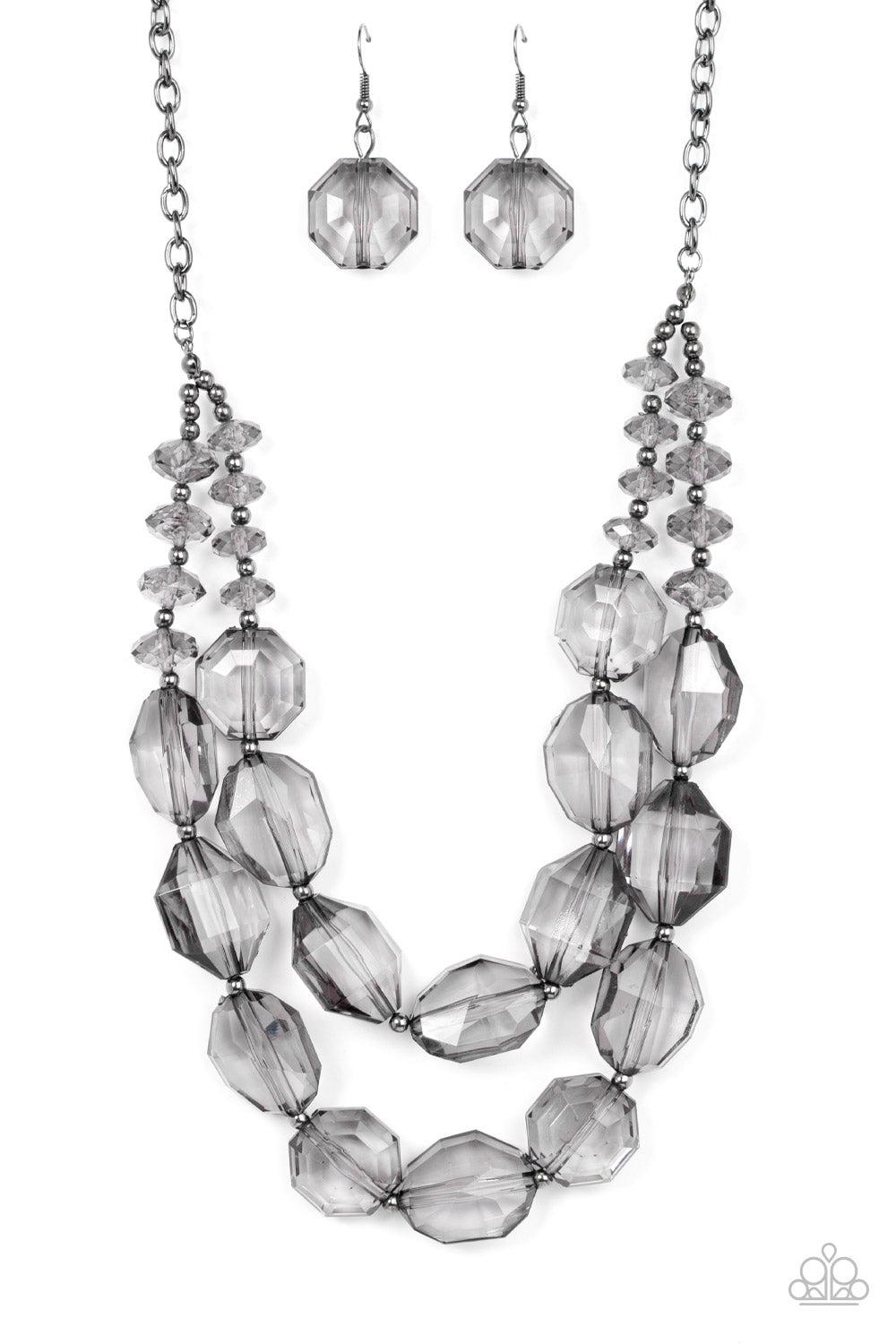 Icy Illumination - Black Gunmetal Necklace